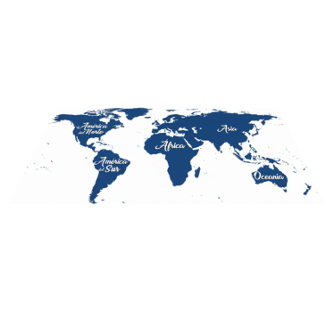 Alfombra vinílica dormitorio mapa mundi azul clásico - TenVinilo