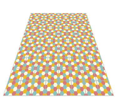 Alfombras de vinilo de azulejos hexagono colorido - TenVinilo
