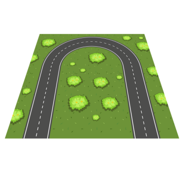 Alfombra carretera para niños curva - TenVinilo