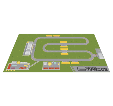 Alfombra carretera circuito con nombre - TenVinilo