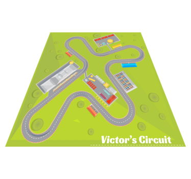Alfombra carreteras circuito con nombre - TenVinilo