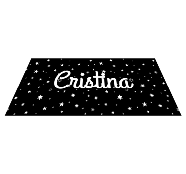 Alfombra vinilica infantil noche estrellada con nombre - TenVinilo
