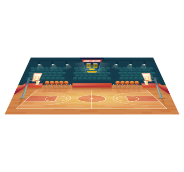 Alfombra pvc cancha baloncesto con nombre - TenVinilo