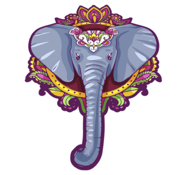 Alfombra pvc elefante con mandalas - TenVinilo