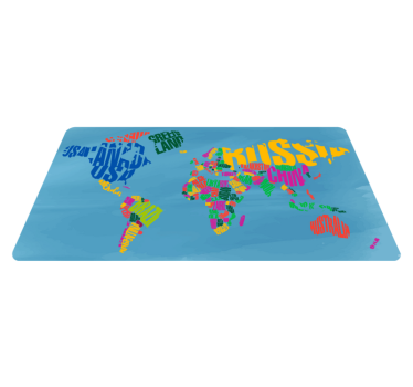 Alfombra pvc mapamundi países color - TenVinilo