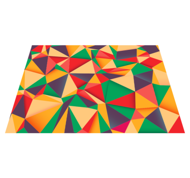 Alfombra vinilo moderna triangulos coloridos - TenVinilo