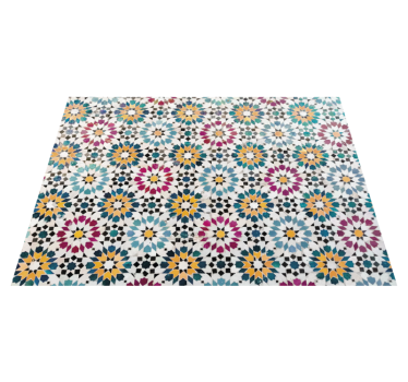 Alfombra vinílica mosaico floral - TenVinilo