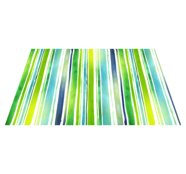 Alfombra vinilo rayas acuarela verdes y azules - TenVinilo