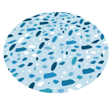 Alfombra vinilo azul estilo terrazzo - TenVinilo