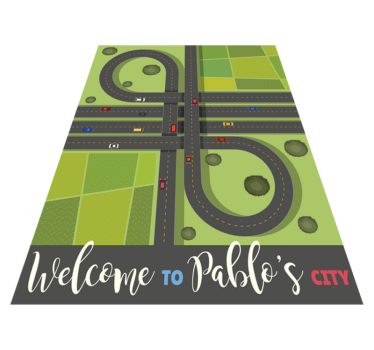 Alfombra vinílica infantil ciudad personalizable - TenVinilo