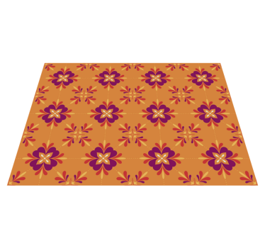 Alfombra vinilo azulejos color naranja - TenVinilo