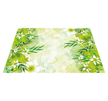 Alfombra vinílica verde con motivos florales - TenVinilo