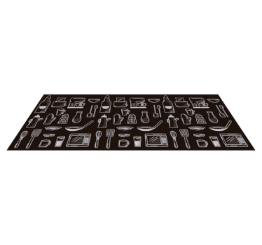 Alfombra vinilo cocina iconos utensilios para cocina - TenVinilo