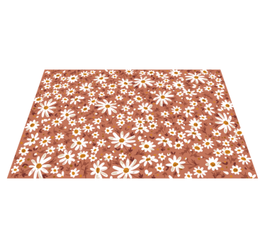 Alfombra de vinilo vintage  flor de margarita  - TenVinilo
