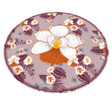 Alfombra de vinilo de flores de colores - TenVinilo