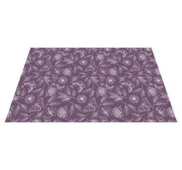 Alfombra de vinilo con patrón flores vintage - TenVinilo