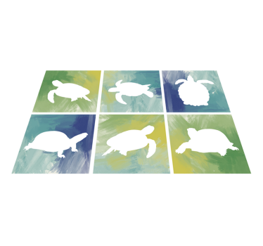 Alfombra vinílica animal tortugas coloridas  - TenVinilo