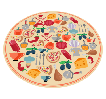 Alfombra vinílica cocina motivos culinarios - TenVinilo