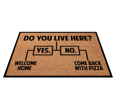 Alfombra vinilo frase trae pizza - TenVinilo