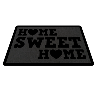 Alfombra de vinilo con frase Hogar dulce hogar con corazon - TenVinilo