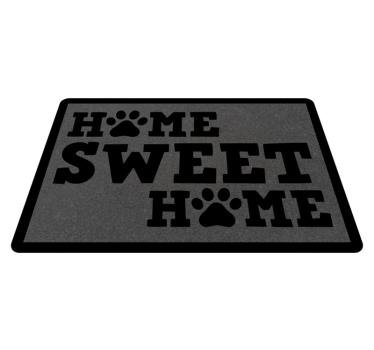 Alfombra de vinilo con frase Hogar dulce hogar con patas - TenVinilo