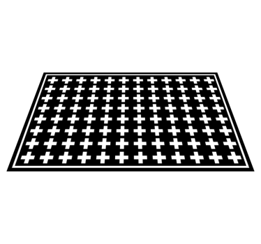 Alfombra vinílica entrada cruces blancas y negras - TenVinilo