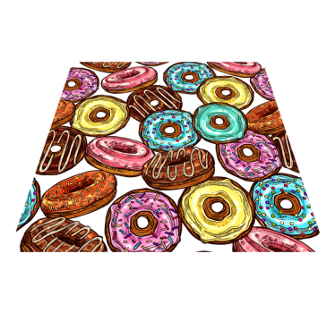 Alfombra de vinilo cuadrada Fondo de donas - TenVinilo