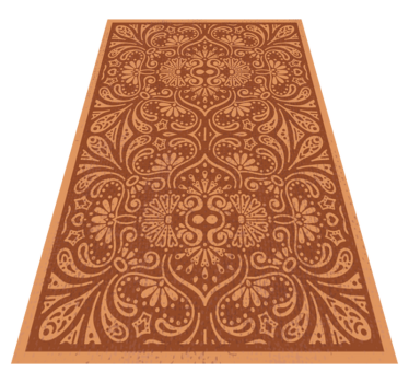 Alfombra vinílica cocina Adornos asiáticos en marrón - TenVinilo