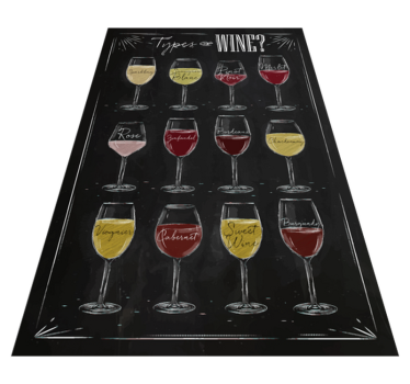 Alfombra de vinilo con frase Tipo de vinos negros - TenVinilo