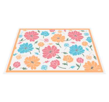 Alfombra vinilo vintage de flores coloridas - TenVinilo