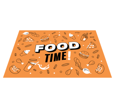 Alfombra vinilo frase hora de comer - TenVinilo