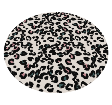 Alfombra de vinilo animal print blanca redonda - TenVinilo