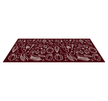 Alfombra de vinilo roja con frase Comida - TenVinilo