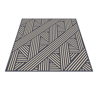 Alfombra de vinilo rayas azul blanco y beige - TenVinilo