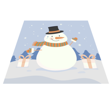 Alfombra vinílica infantil de muñeco de nieve - TenVinilo