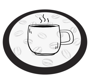 Alfombra vinílica cocina ilustración de taza de café - TenVinilo