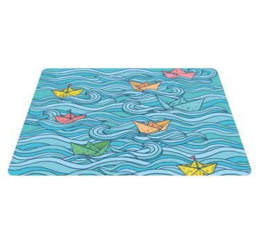 Alfombra vinílica infantil Barquitos de papel - TenVinilo
