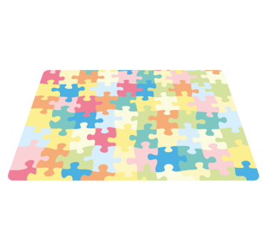 Alfombra vinílica infantil Piezas de rompecabezas de colores - TenVinilo