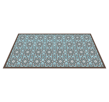Alfombra vinilo cocina azulejos turquesa árabe - TenVinilo