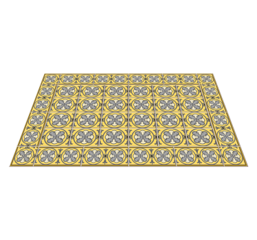 Alfombras vinílicas de azulejos con tonos gris y amarillo - TenVinilo