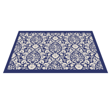 Alfombras de vinilo modernas Adornos elegantes azul oscuro - TenVinilo