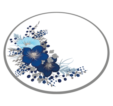 Alfombra de vinilo recibidor Corona de flores azul - TenVinilo