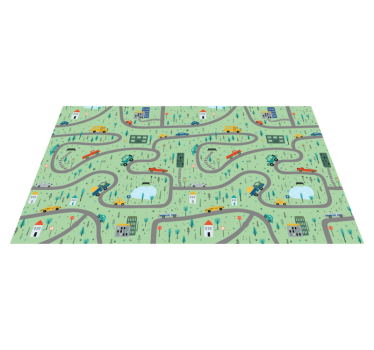 Alfombra vinílica carretera mapa de tráfico de la ciudad - TenVinilo