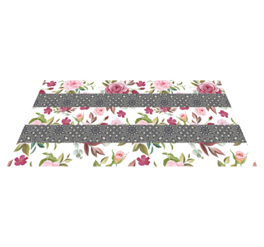 Alfombra vinílica rayas Rosas geométricas - TenVinilo