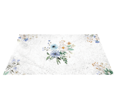 Alfombra vinílica cocina Flores retro - TenVinilo