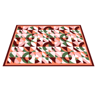 Alfombra vinilo cocina geométrica colorida - TenVinilo