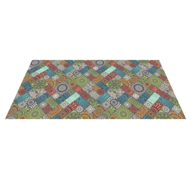 Alfombra vinílica cocina Azulejos de patrón de mandala étnico - TenVinilo