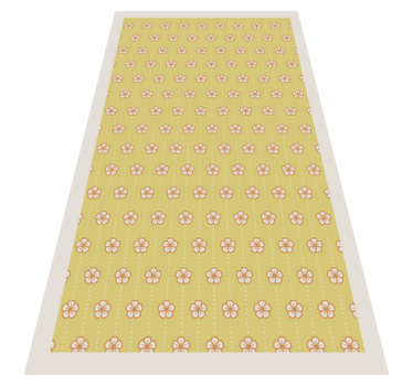 Alfombra vinílica mosaico Patrón de flor de cerezo amarillo - TenVinilo