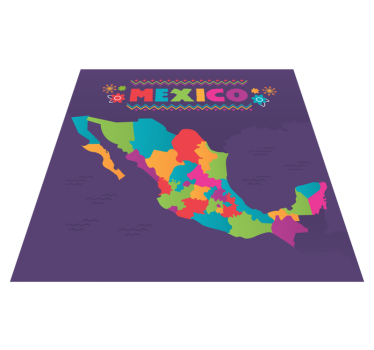 Alfombra vinílica mapamundi Mapa mexico - TenVinilo