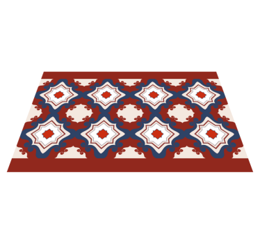 Alfombra vinílica azulejos rojos vintage - TenVinilo